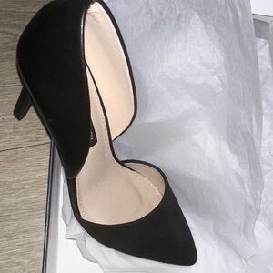 French Connection Classic Black Leather & Suede Combo Pointed-Toe Heel - Women